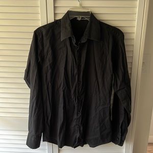 Tailored black dress shirt
